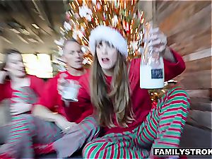 Niki Snow gets a humping for Christmas from her father
