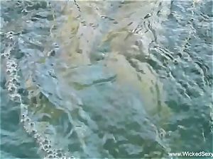blowjob In The Backyard Pool From mommy